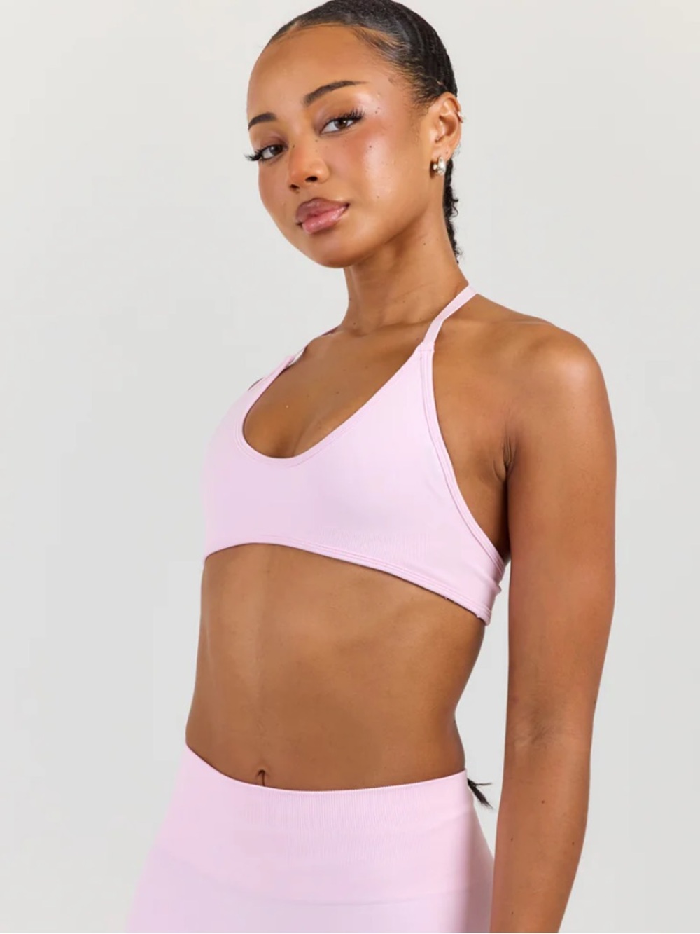 Light Pink Seamless Scoop-Front Sports Bra